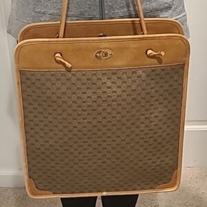 Gucci Micro GG Coated Canvas/leather Tote Bag-very good condition Vintage 1970s
